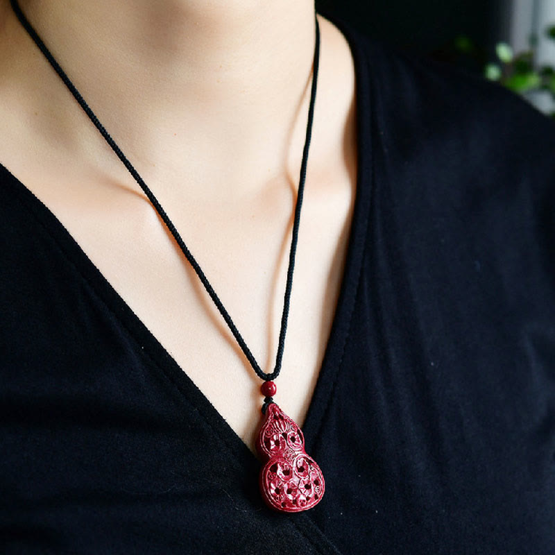 KarmaRipple's Laughing Buddha Yin Yang Chinese Zodiac Gourd Authentic Cinnabar Blessing Pendant Necklace p28