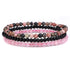 Rhodonite&Black Glass Beads&Pink Crystal(Wrist Circumference 15-19cm)
