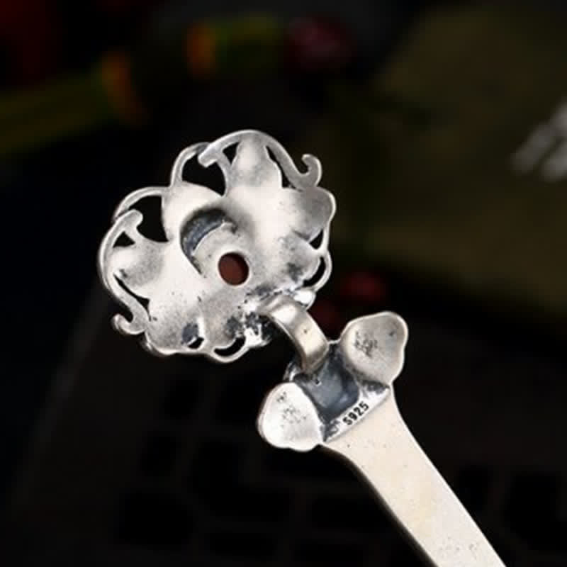 KarmaRipple's Red Agate Peony Flower Confidence Hairpin p11