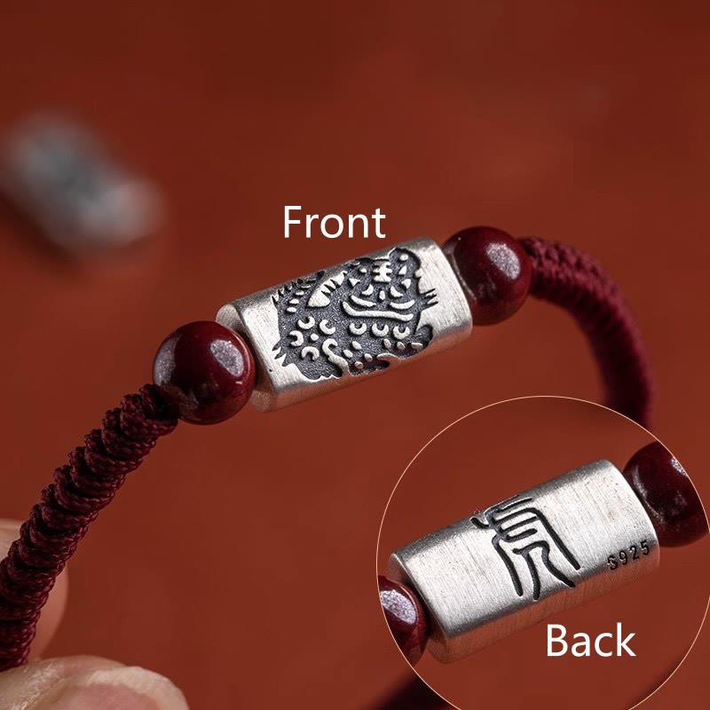KarmaRipple's 925 Sterling Silver 12 Chinese Zodiac Cinnabar String Bracelet p17