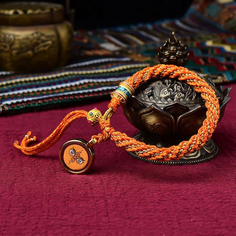 KarmaRipple's Tibetan Handmade Fortune Thangka Prayer Wheel Talisman Weave String Bracelet p39