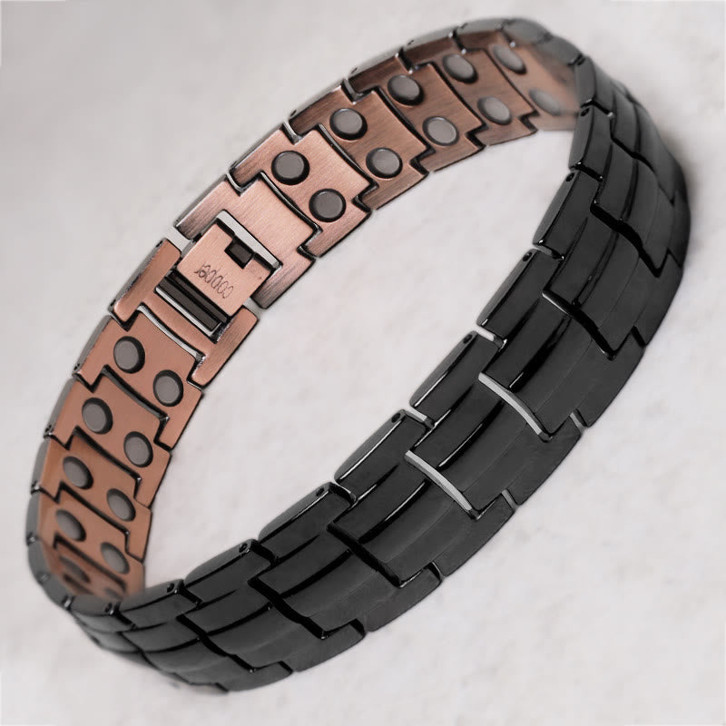 KarmaRipple's Vintage Magnetic Solid Bronze Cuff Bracelet Bangle p5