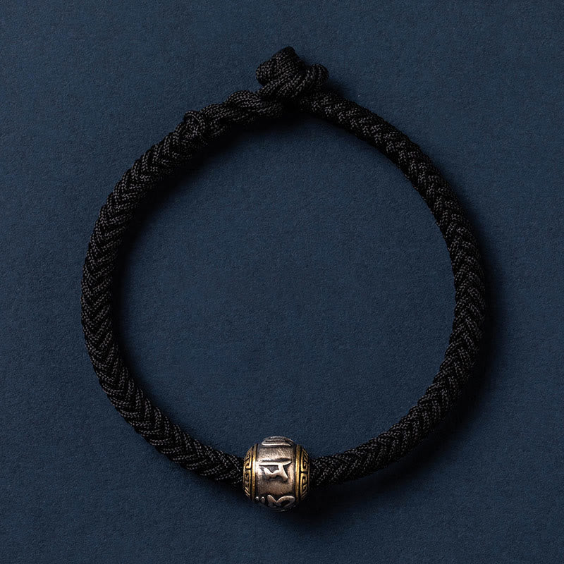 KarmaRipple's 925 Sterling Silver Tibet Handmade Om Mani Padme Hum Fortune Protection King Kong Weave Woven Bracelet p8