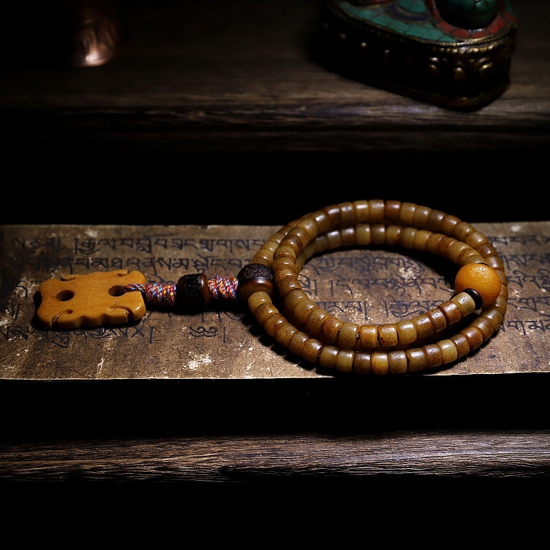KarmaRipple's Tibet 108 Mala Beadwork Yak Bone Amber Balance Bracelet p3