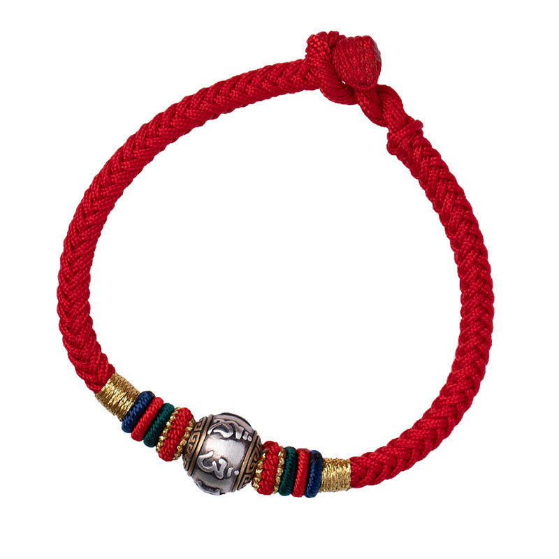 KarmaRipple's 925 Sterling Silver Tibet Handmade Om Mani Padme Hum Fortune Protection King Kong Weave Woven Bracelet p18