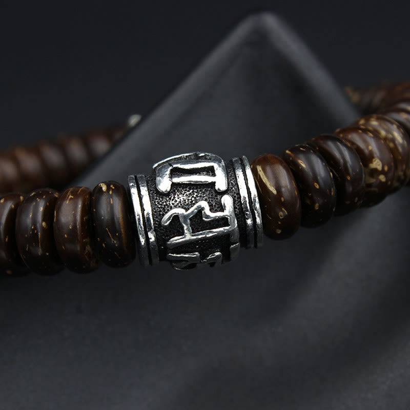 KarmaRipple's Authentic Tibetan Coconut Shell Om Mani Padme Hum Positive Bracelet p16