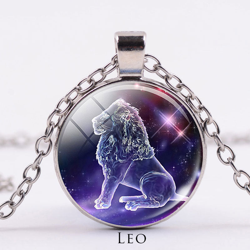 KarmaRipple's 12 Constellations of the Zodiac Moon Starry Sky Protection Blessing Pendant Necklace p56