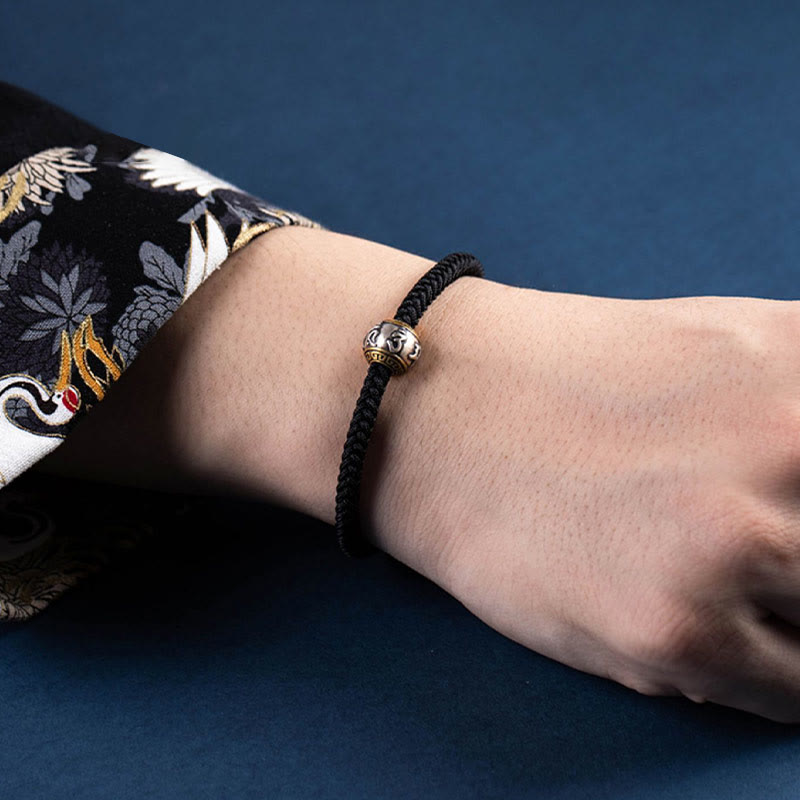 KarmaRipple's 925 Sterling Silver Tibet Handmade Om Mani Padme Hum Fortune Protection King Kong Weave Woven Bracelet p28