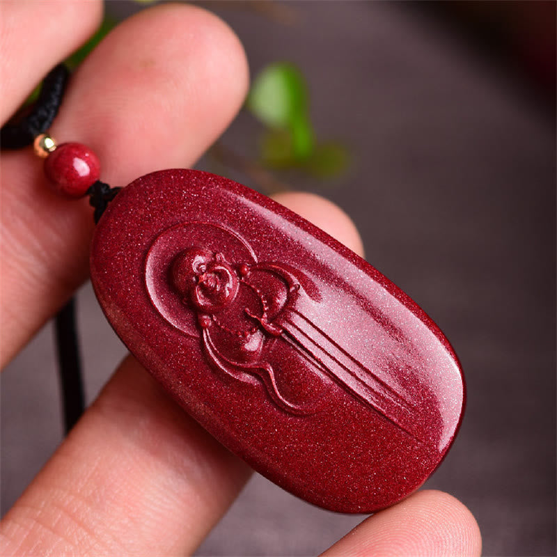 KarmaRipple's Laughing Buddha Yin Yang Chinese Zodiac Gourd Authentic Cinnabar Blessing Pendant Necklace p6