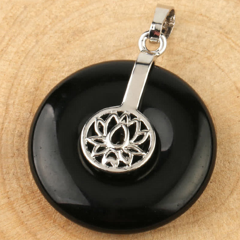 KarmaRipple's Various Gemstone Amethyst Pink Gemstone Lotus Balancing Pendant Necklace p21