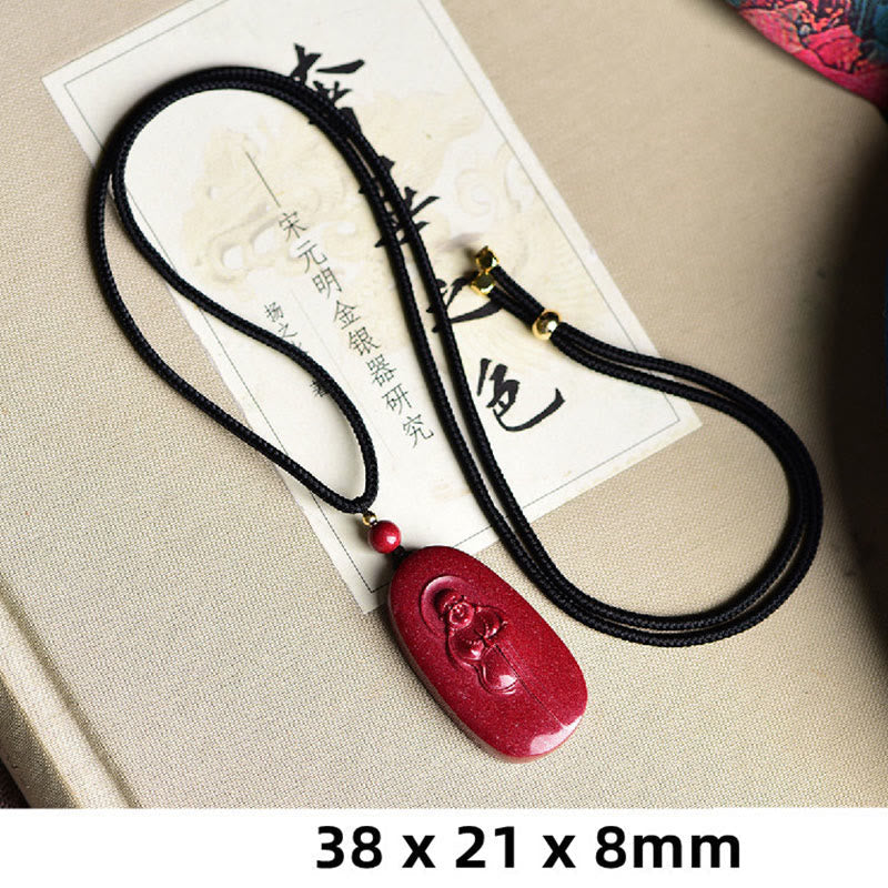 KarmaRipple's Laughing Buddha Yin Yang Chinese Zodiac Gourd Authentic Cinnabar Blessing Pendant Necklace p9