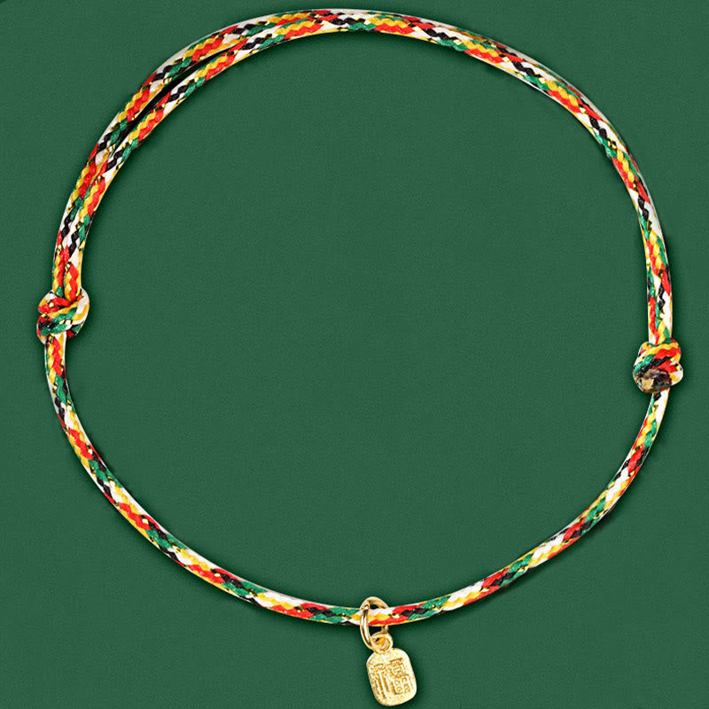 KarmaRipple's Auspicious Fu Character Peace And Joy Fortune Handmade Multicolored Child Adult Bracelet p9