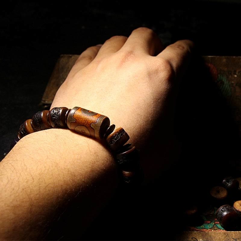 KarmaRipple's Tibetan Yak Bone Dzi Bead Turquoise Keep Away Evil Spirits Bracelet p8