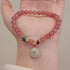 Strawberry Crystal Peace Buckle Bracelet(Wrist Circumference: 14-16cm)