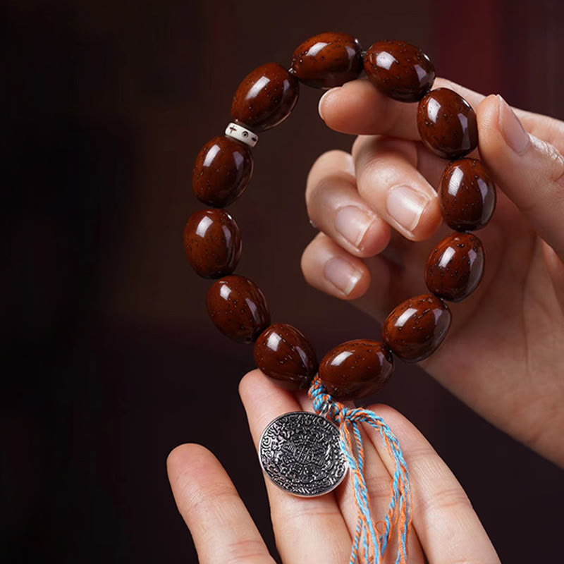 KarmaRipple's Tibetan Authentic Purple Gold Rat OM Chinese Zodiac Nine Palaces Eight Diagrams Talisman Wealth Bracelet p5