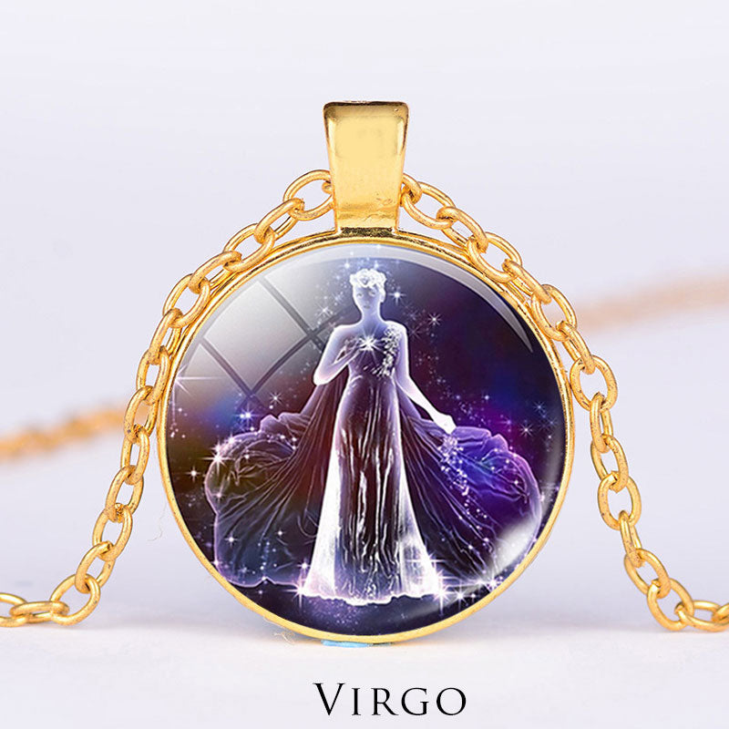 KarmaRipple's 12 Constellations of the Zodiac Moon Starry Sky Protection Blessing Pendant Necklace p42