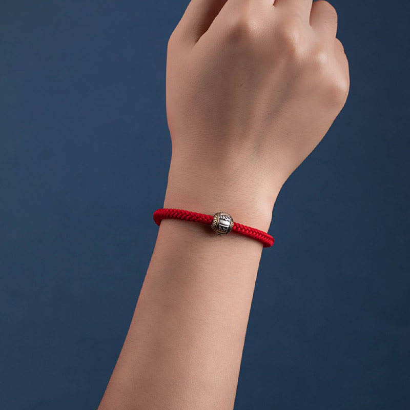 KarmaRipple's 925 Sterling Silver Tibet Handmade Om Mani Padme Hum Fortune Protection King Kong Weave Woven Bracelet p23