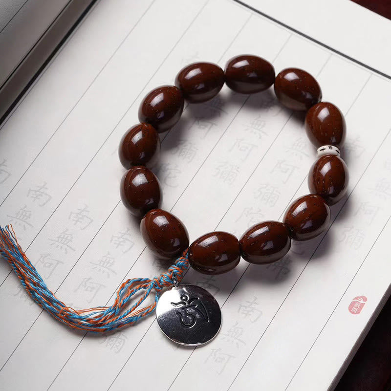 KarmaRipple's Tibetan Authentic Purple Gold Rat OM Chinese Zodiac Nine Palaces Eight Diagrams Talisman Wealth Bracelet p1