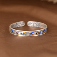 KarmaRipple's 999 Sterling Silver Elephant Strength Wisdom Bracelet Cuff Bangle