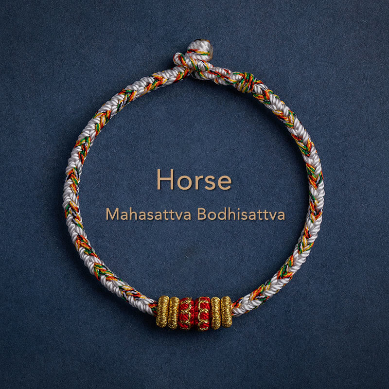 KarmaRipple's Tibet Handmade Chinese Zodiac Natal Buddha Fortune Strength Woven String Bracelet p49