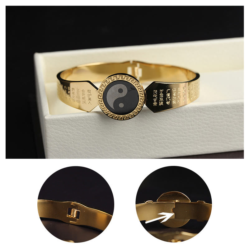 KarmaRipple's Yin Yang Lotus Om Mani Padme Hum Mantra Titanium Steel Balance Bracelet Bangle p9