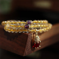 KarmaRipple's Citrine Amethyst PiXiu Prosperity Happiness Protection Bracelet