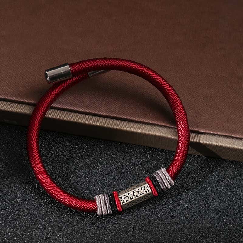 KarmaRipple's 925 Sterling Silver Om Mani Padme Hum Peace Red String Bracelet p7