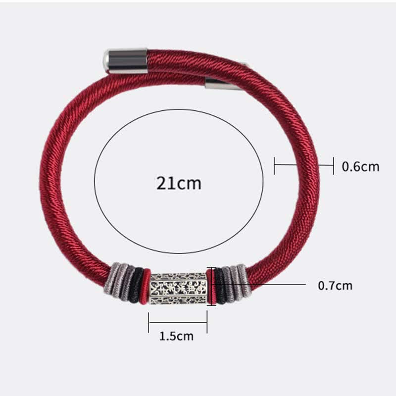 KarmaRipple's 925 Sterling Silver Om Mani Padme Hum Peace Red String Bracelet p11