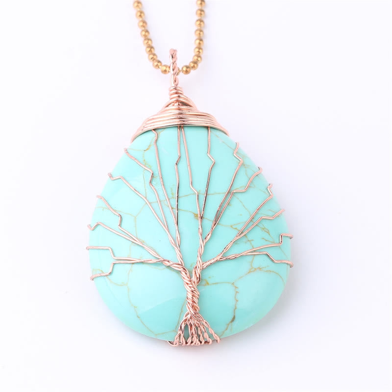KarmaRipple's Authentic Quartz Gemstone Tree Of Life Balancing Energy Pendant Necklace p7