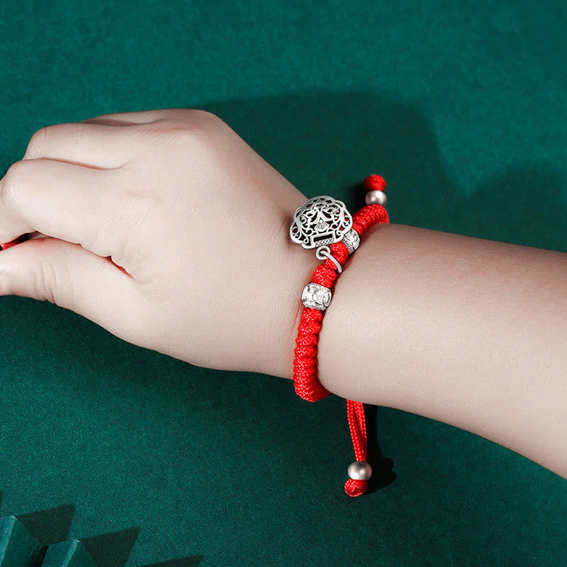 KarmaRipple's 925 Sterling Silver Chinese Lock Talisman Multicolored Red String Protection Handmade Woven Kids Bracelet p8