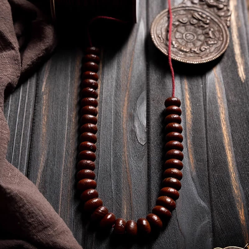 KarmaRipple's Authentic Tibet 108 Mala Beadwork Purple Bodhi Seed Hetian Cyan Jade Bronze Dorje Peace Bracelet p19