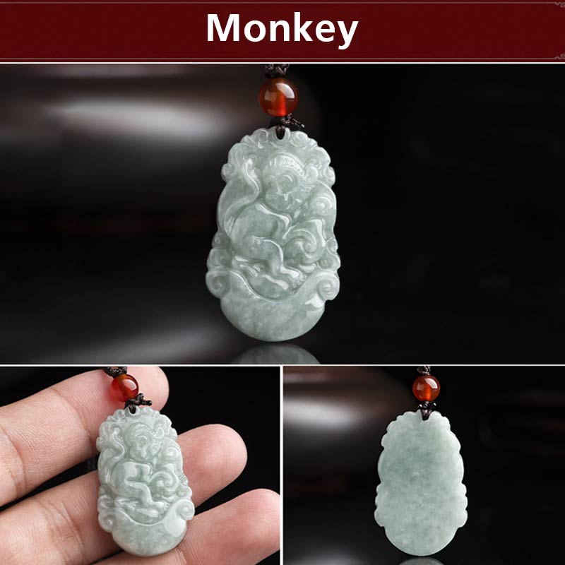 KarmaRipple's Authentic Jade 12 Chinese Zodiac Sucess Necklace Pendant p26