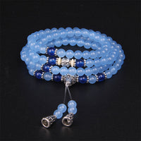 KarmaRipple's 108 Beadwork Blue Gemstone Balancing Bracelet Mala