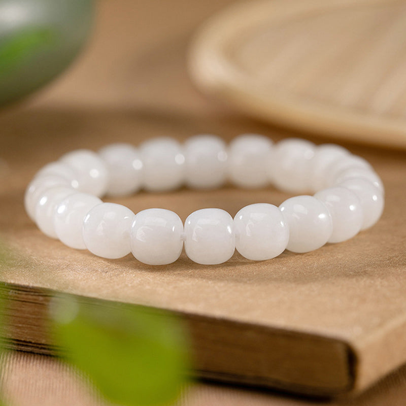 KarmaRipple's Hetian Ivory Jade Happiness Blessing Bracelet p4