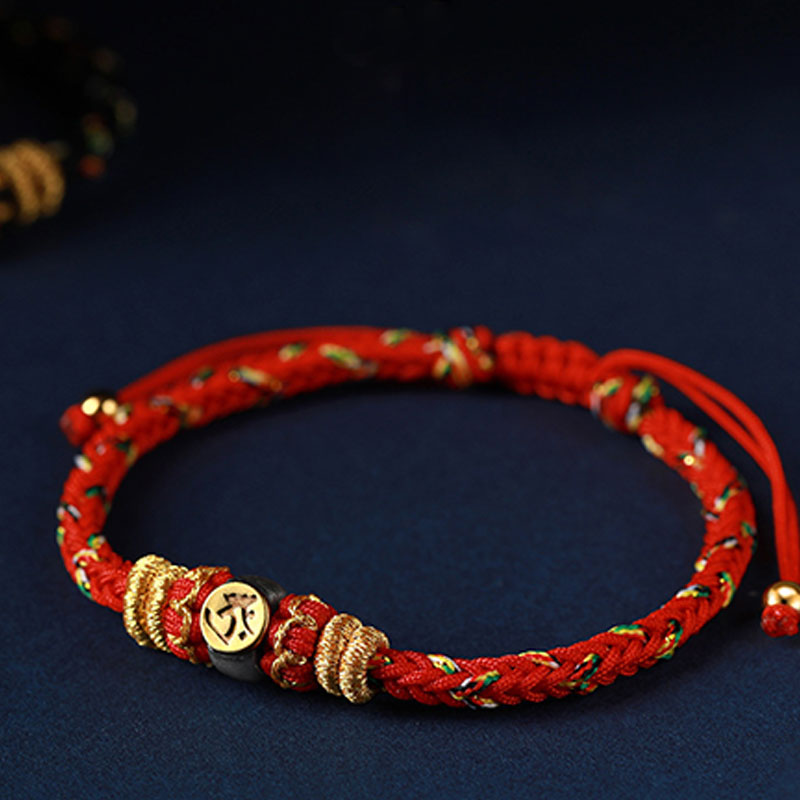 KarmaRipple's Chinese Zodiac Natal Buddha Silver Fortune Woven String Bracelet p9