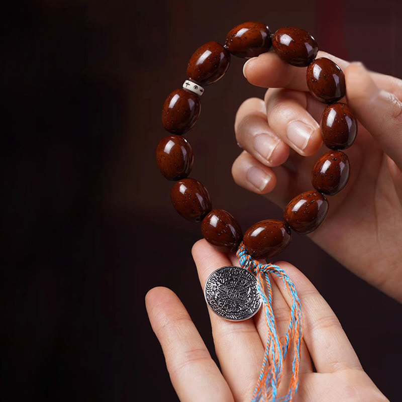 KarmaRipple's Tibetan Authentic Purple Gold Rat OM Chinese Zodiac Nine Palaces Eight Diagrams Talisman Wealth Bracelet p2