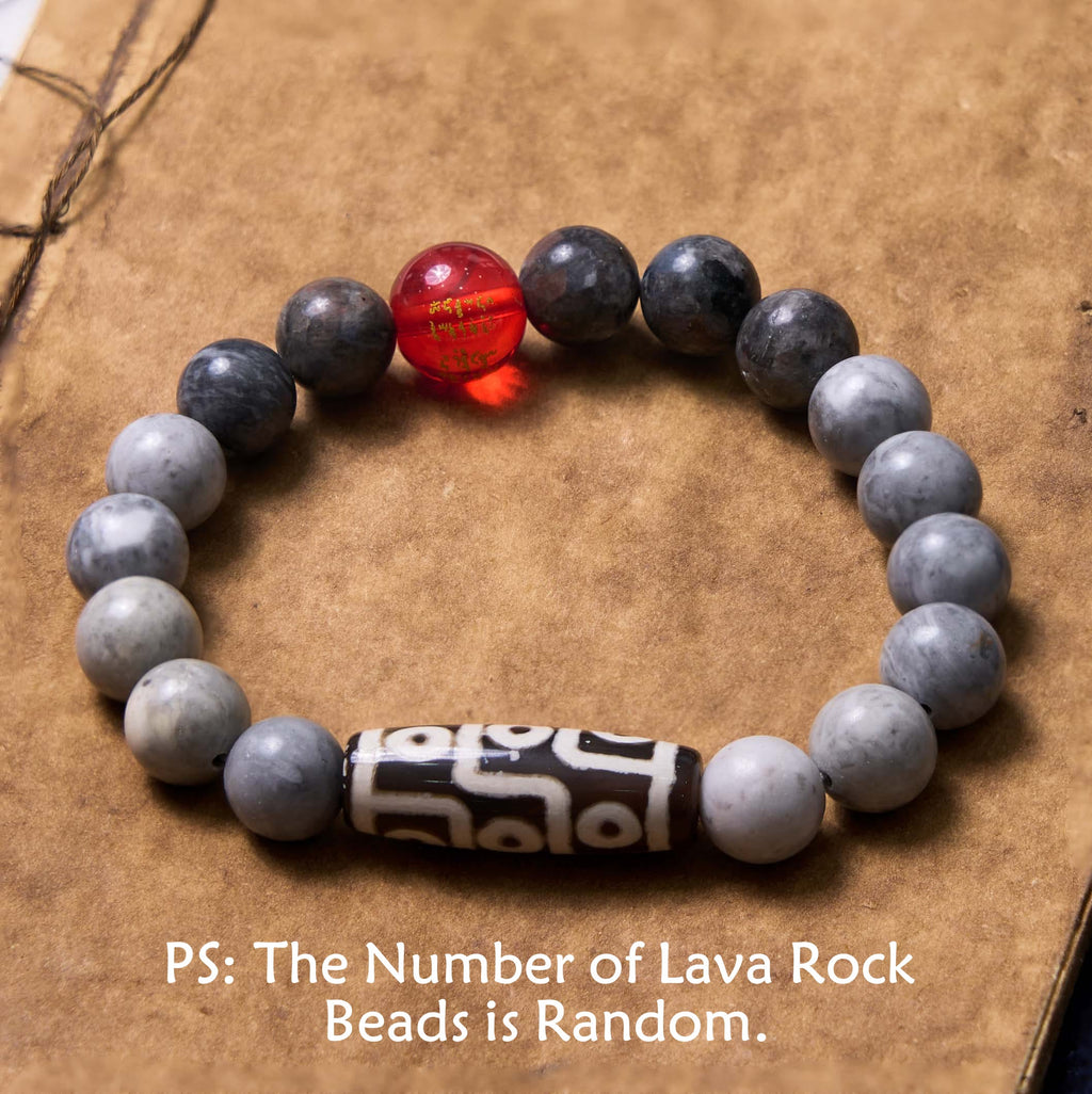 KarmaRipple's Tibetan Nine-Eye Dzi Bead Picasso Jasper Positive Bracelet p1