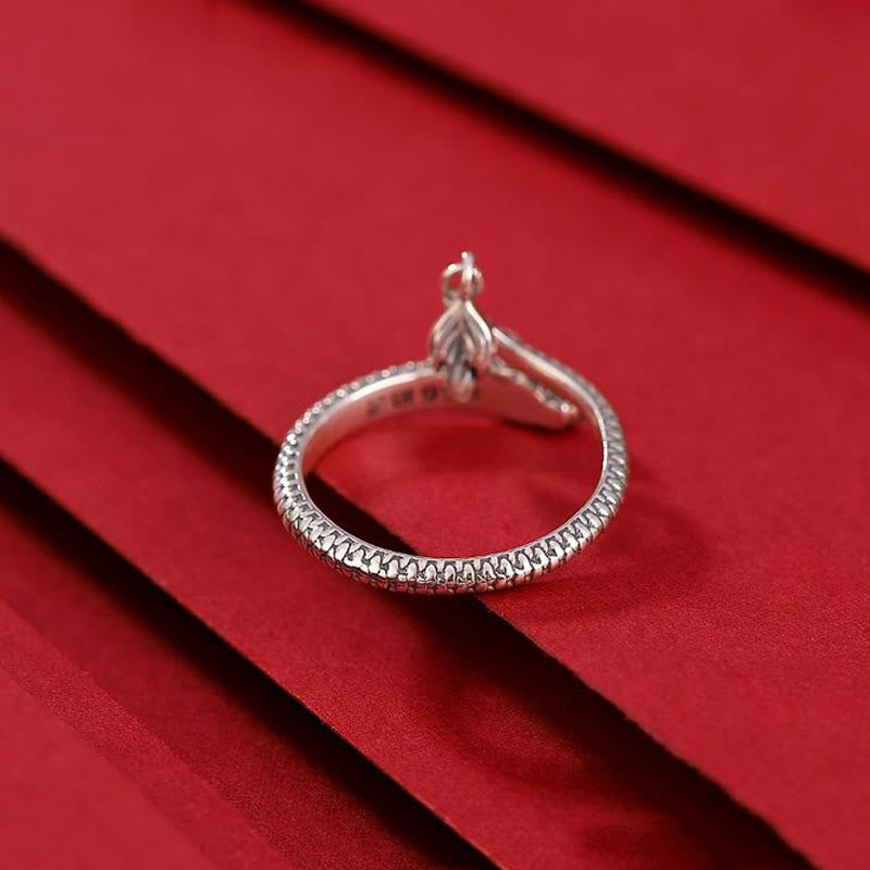KarmaRipple's 925 Sterling Silver Vintage Year of the Dragon Fortune Protection Strength Adjustable Ring p21