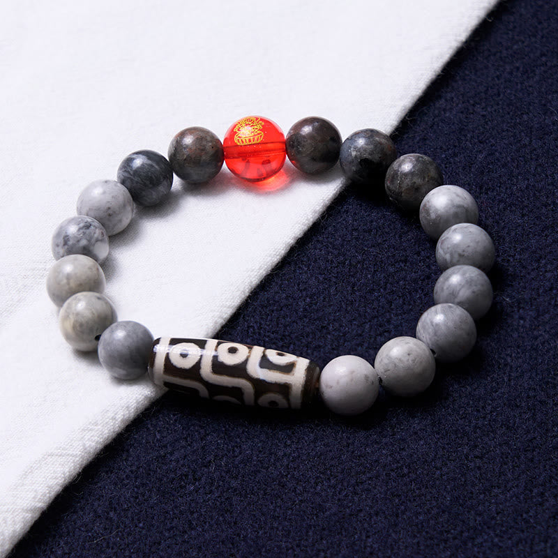 KarmaRipple's Tibetan Nine-Eye Dzi Bead Picasso Jasper Positive Bracelet p3