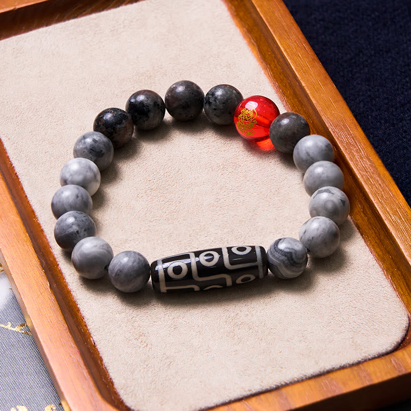 KarmaRipple's Tibetan Nine-Eye Dzi Bead Picasso Jasper Positive Bracelet p5