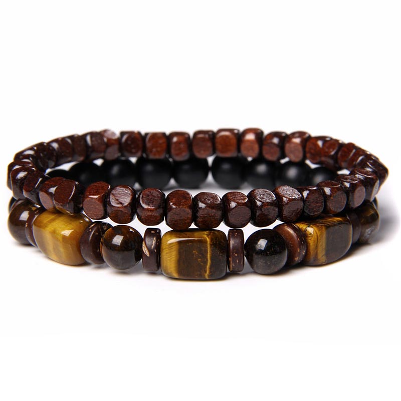 KarmaRipple's Tiger Eye Frosted Stone Hematite Courage Bracelet p16