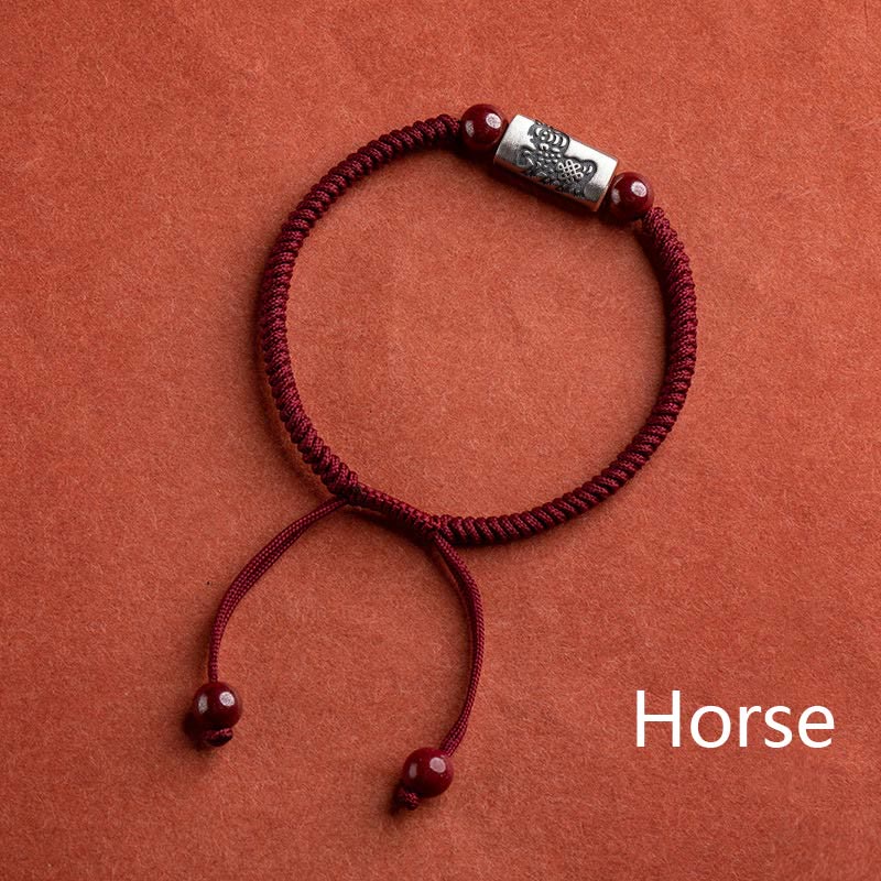 KarmaRipple's 925 Sterling Silver 12 Chinese Zodiac Cinnabar String Bracelet p7