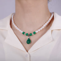 KarmaRipple's Pearl Bead Waterdrop Calm Peace Pendant Necklace