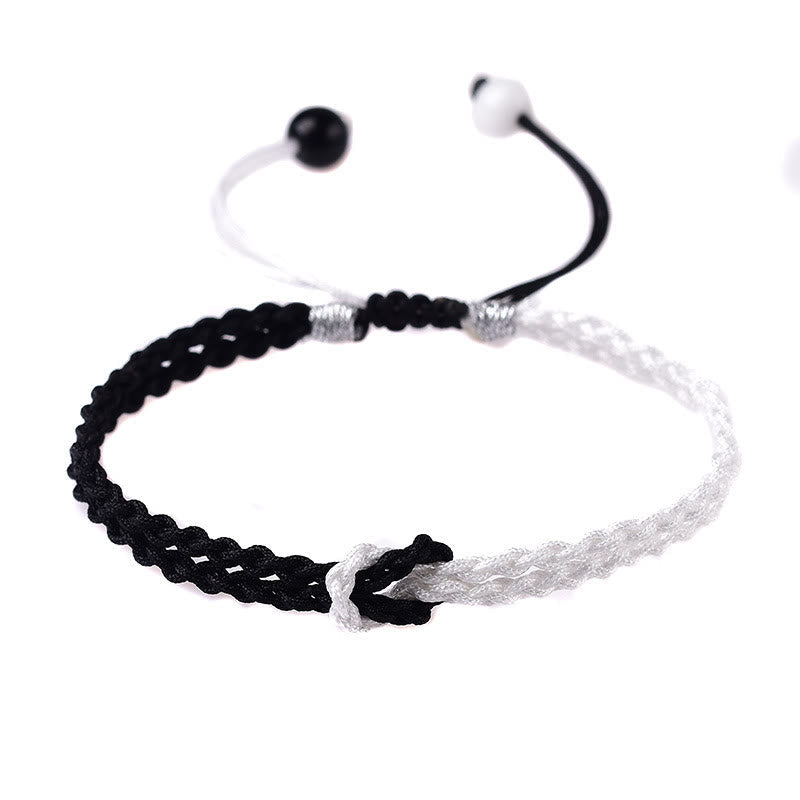 KarmaRipple's Handmade Black Ivory Rope Woven Balancing Bracelet p5