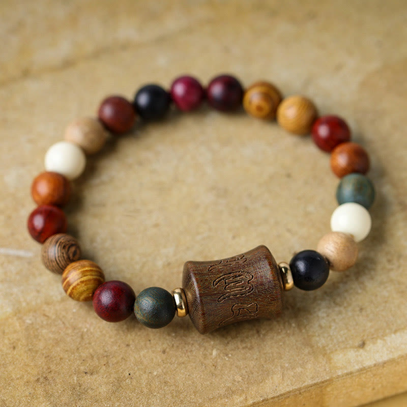KarmaRipple's Tibet Multicolored Sandalwood Om Mani Padme Hum Protection Bracelet p18