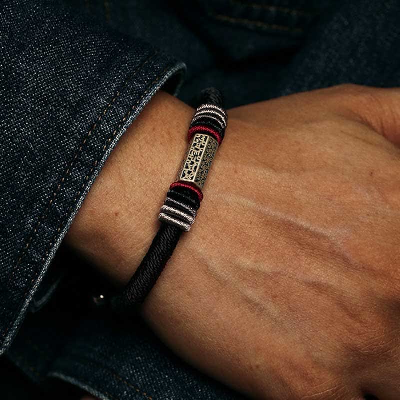 KarmaRipple's 925 Sterling Silver Om Mani Padme Hum Peace Red String Bracelet p12