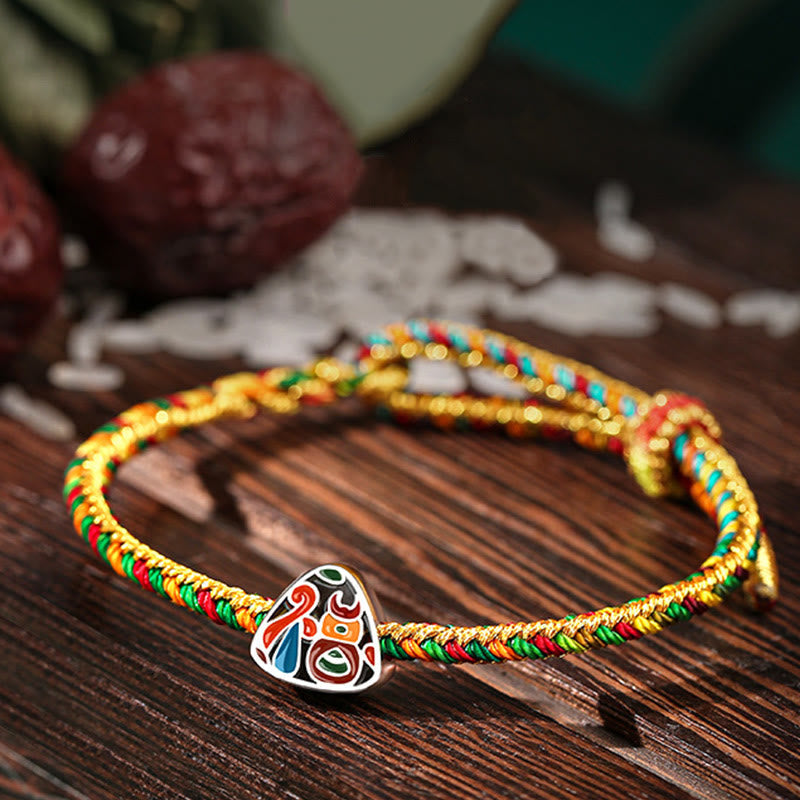 KarmaRipple's 925 Sterling Silver Dragon Boat Festival Fu Character Zongzi Pattern Fortune Handmade Multicolored Child Adult Bracelet p3