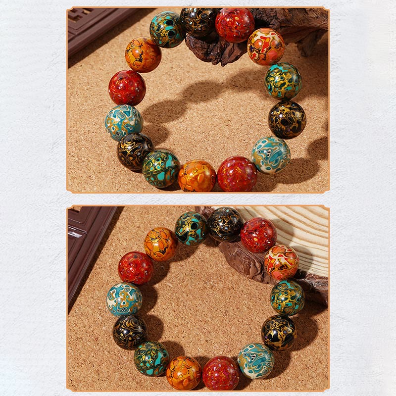 KarmaRipple's Authentic Multicolored Lacquer Beadwork Calm Bracelet p7